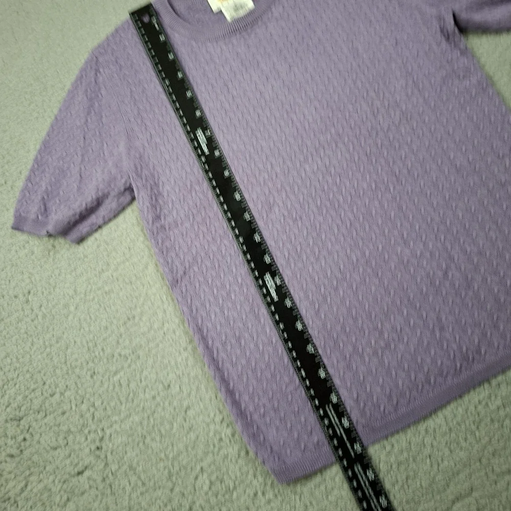 Coastal Grandma Talbots P Small Lavender Silk Blend Cable Knit Sweater Vintage